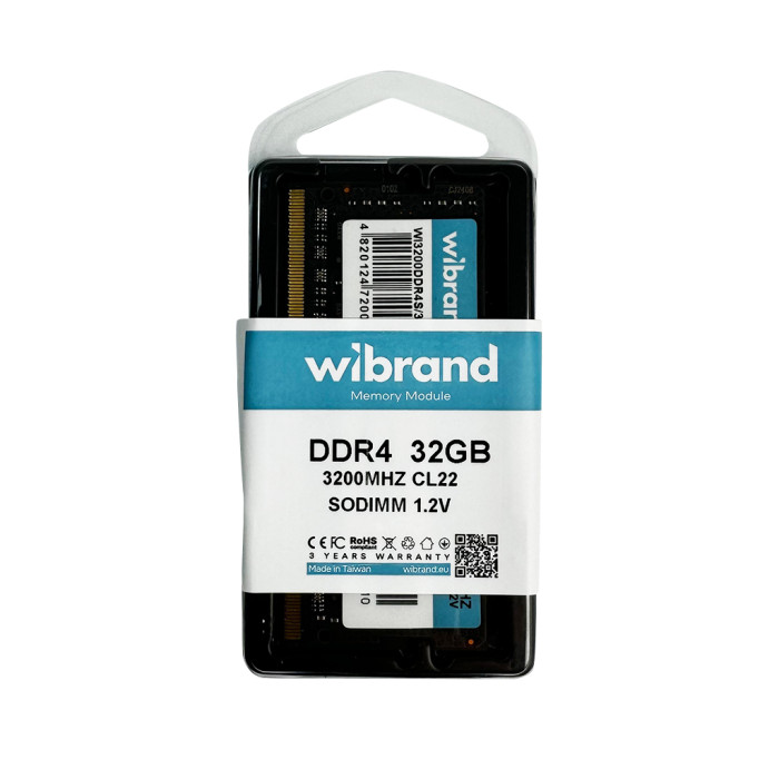 Оперативна пам'ять DDR4 Wibrand 32GB 3200MHz CL22 SODIMM