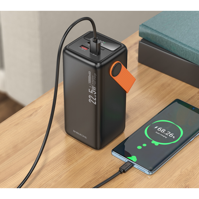 Зовнішній акумулятор BOROFONE BJ66A Magnifico 22.5W+PD20W fully compatible power bank (50000mAh) Black