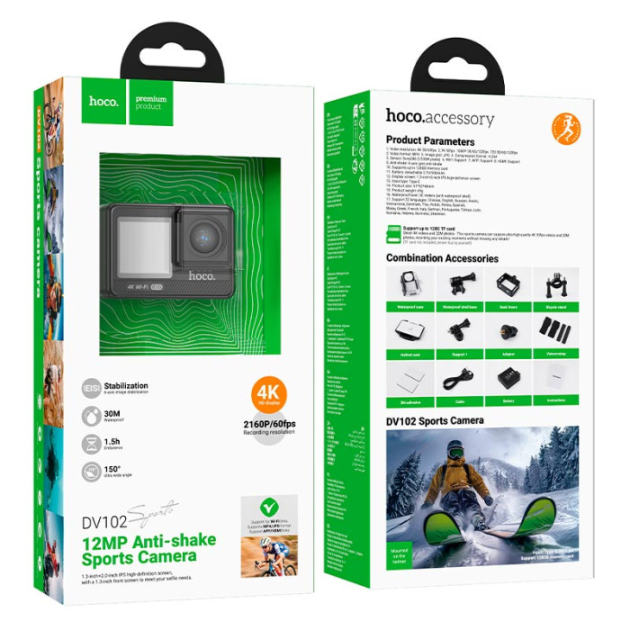 Екшн-камера HOCO DV102 4K anti-shake sports camera Black
