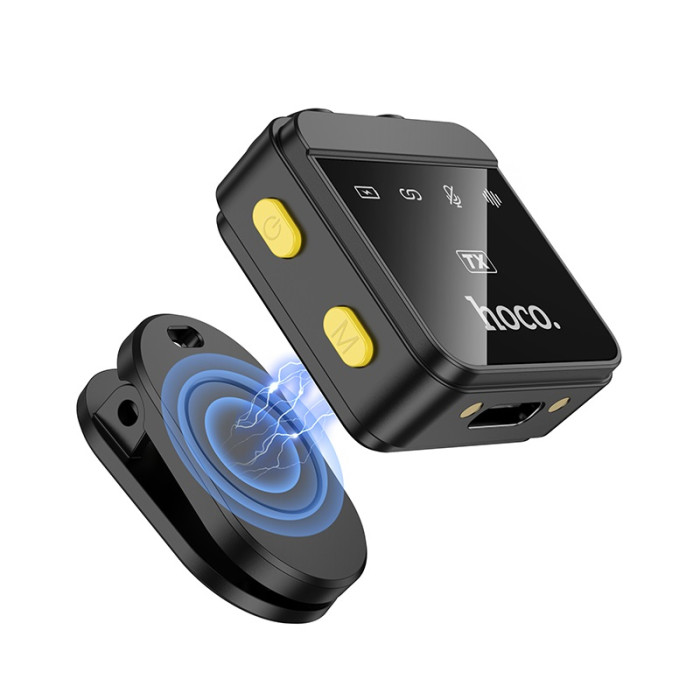 Бездротова мікрофонна система HOCO L17 magnetic dual-mic (iP/Type-C) Black