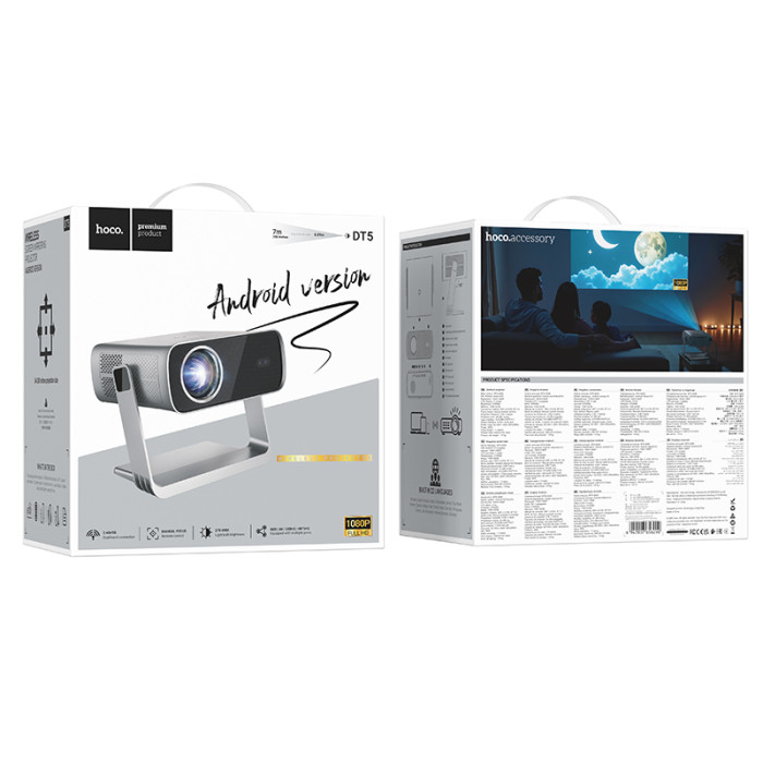 Проектор HOCO DT5 Smart electric focus projector(1080P Android version)