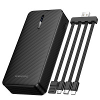 Зовнішній акумулятор BOROFONE BJ84A Smooth power bank with four cables(20000mAh) Black