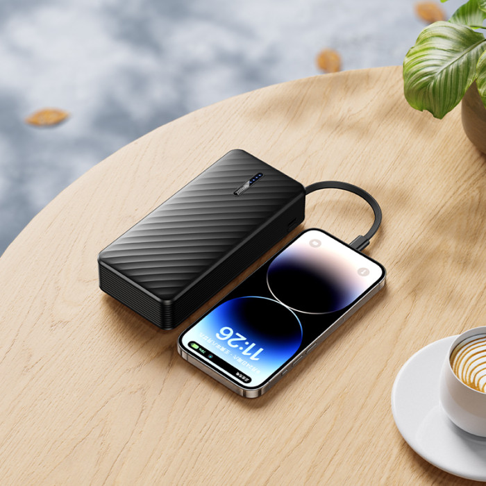 Зовнішній акумулятор BOROFONE BJ84A Smooth power bank with four cables(20000mAh) Black