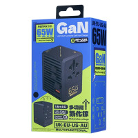 Мережевий зарядний пристрій REMAX 65W 1A4C Multifunctional GaN Fast Charger RP-U191 Black