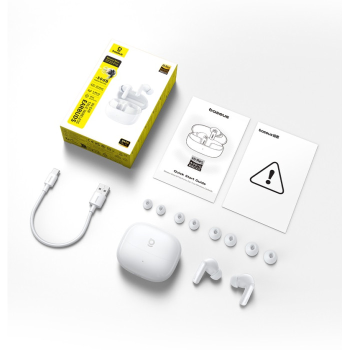 Бездротові навушники TWS Baseus Bass EP10 Pro In-Ear True Wireless Earbuds Moon White