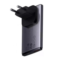Мережевий зарядний пристрій з  кабелем Baseus GaN5 Pro Ultra-Slim Fast Charger C+U 65W Gray((With Mini White Cable C to C 100W(20V/5A) 1m Black)