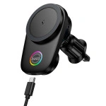 Автотримач для телефона з БЗП HOCO HW36 electric rotating magnetic wireless fast charging car holder(air outlet) Black