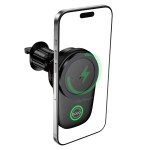 Автотримач для телефона з БЗП HOCO HW36 electric rotating magnetic wireless fast charging car holder(air outlet) Black