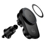 Автотримач для телефона з БЗП HOCO HW36 electric rotating magnetic wireless fast charging car holder(air outlet) Black