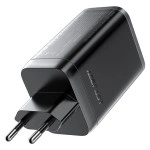 Мережевий зарядний пристрій з кабелем ACEFAST A111 PD67W GaN charger(2*USB-C+USB-A) with retractable cable Black