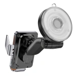 Автотримач для телефона з БЗП HOCO HW8 Transparent Discovery Edition wireless fast charging car holder(center console) Metal Gray